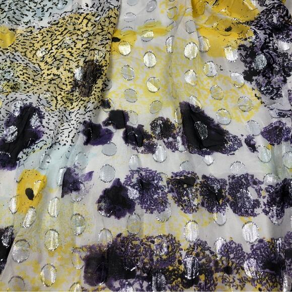 DVF Diane Von Furstenburg asti silver  dot maxi dress medium - Picture 6 of 10